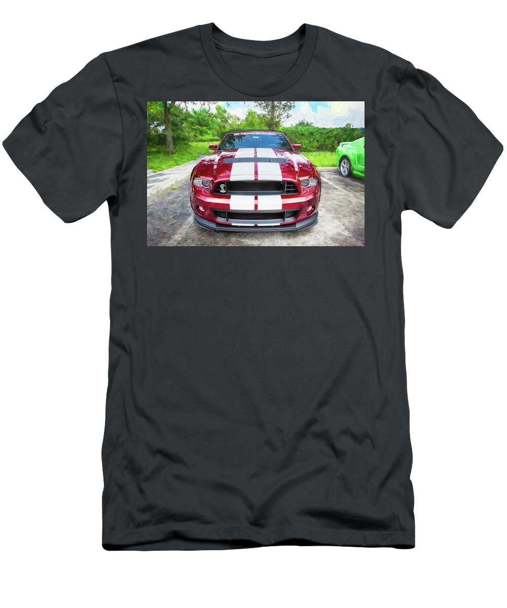 2013 red ford mustang convertible shelby gt 500 x132 t shirt 4719 ang06