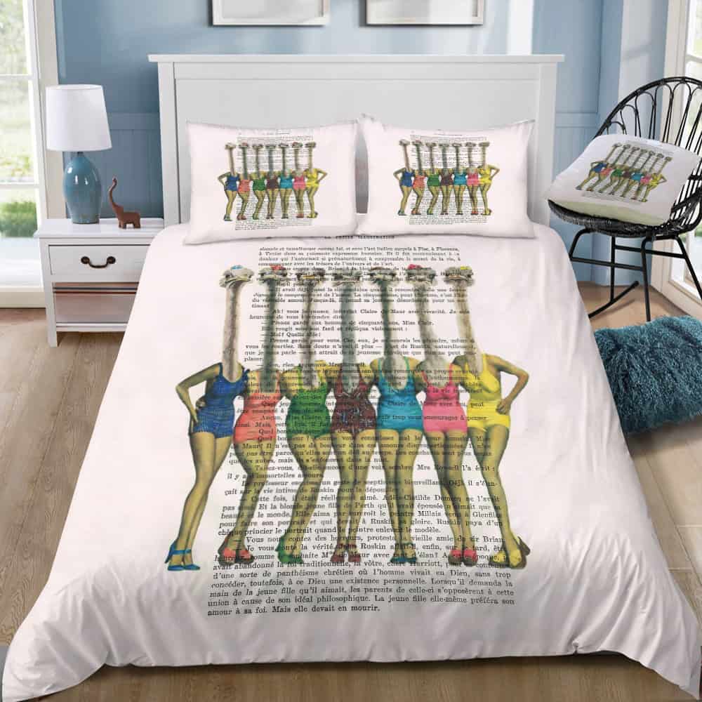 7 pin up ostriches 4pcs bedding set print 3d crystal velvetjuicy couture bedding 8781