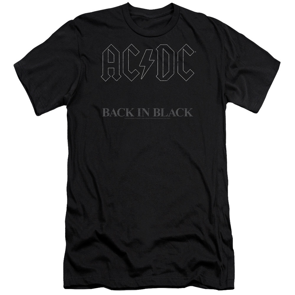 acdc back in black premuim canvas adult slim fit t shirt black 6365
