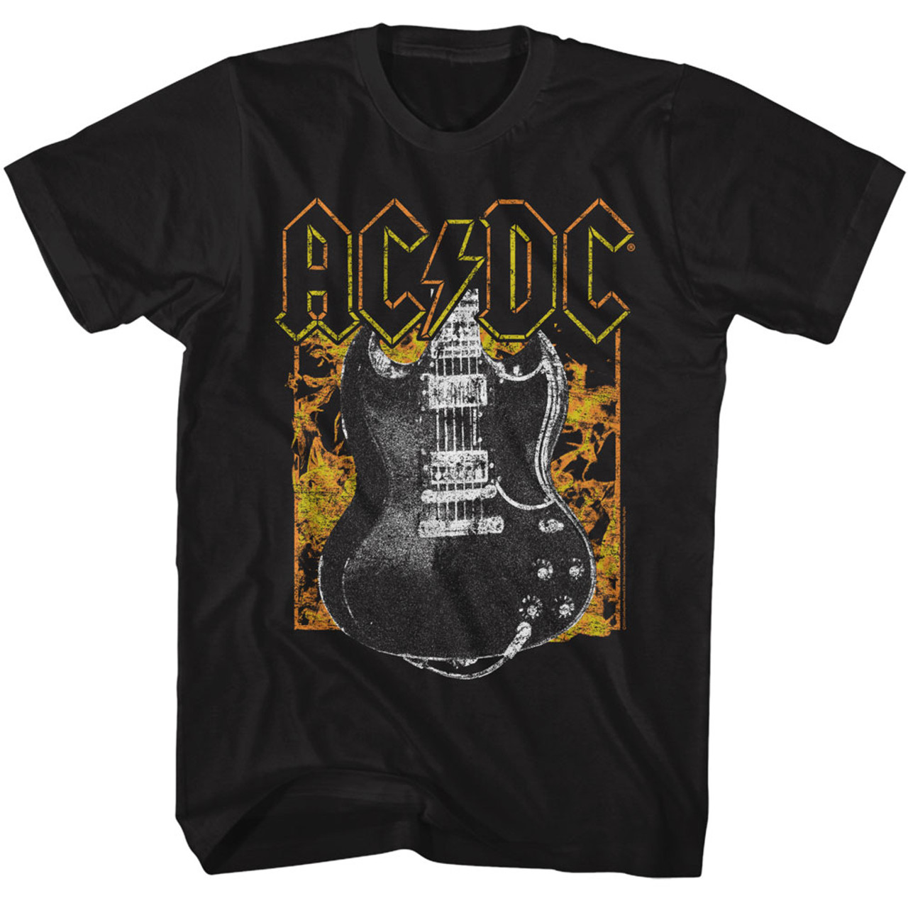 acdc fire and guitar t shirt 9336 3mkez