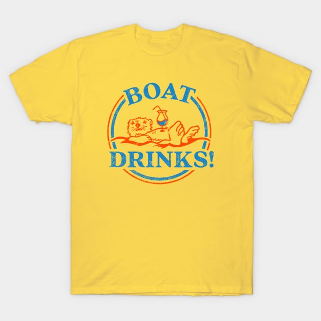 boat drinks! cute %26 funny otter drinking a cocktail t shirt fishing t shirt 4543 epr3g