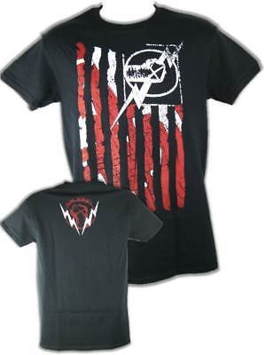 cm punk american flag nexus mens black t shirt 6767 njejt
