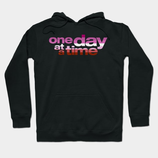 lesbian pride one day at a time logo hoodie 4356 7js4t