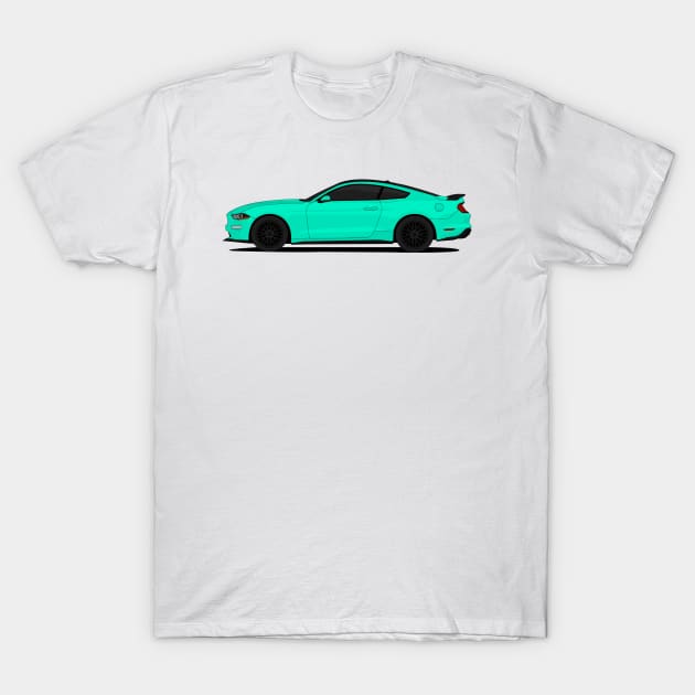 mustang gt turquoise t shirt 2142