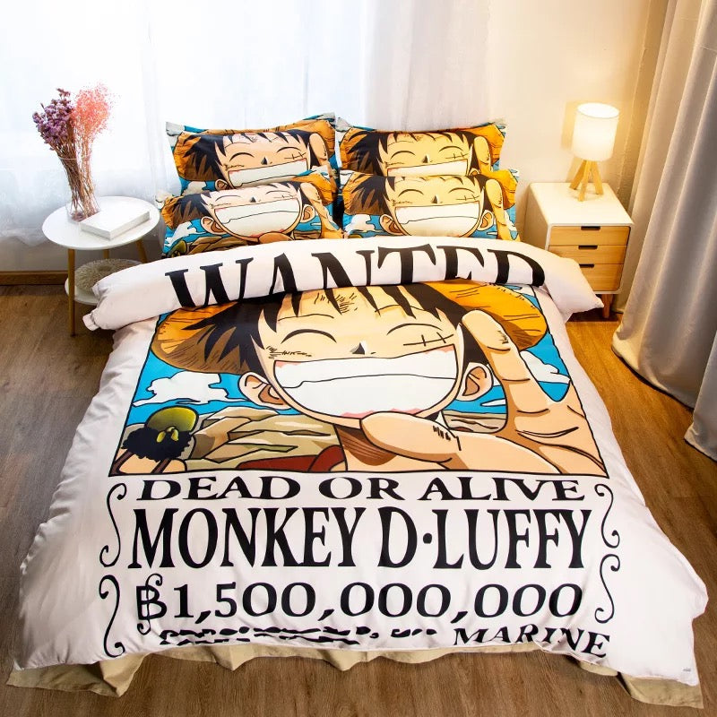 one piece monkey d luffy 4pcs bedding set print 3d crystal velvet juicy couture bedding 6086 knmcs