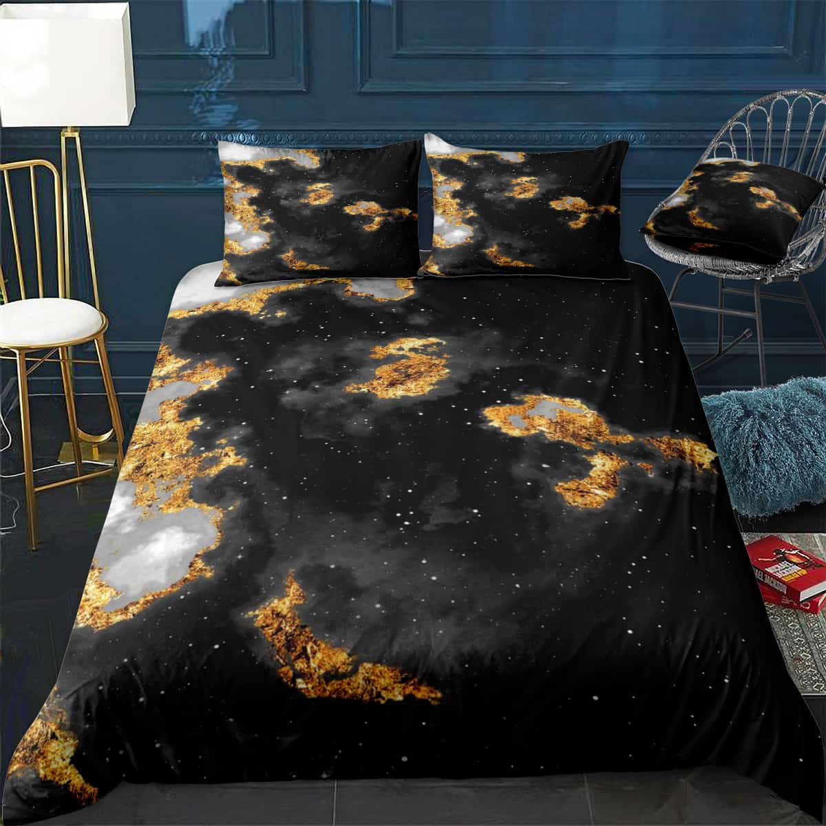 starry nebula b and w 4pcs bedding set print 3d crystal velvetjuicy couture bedding 8454