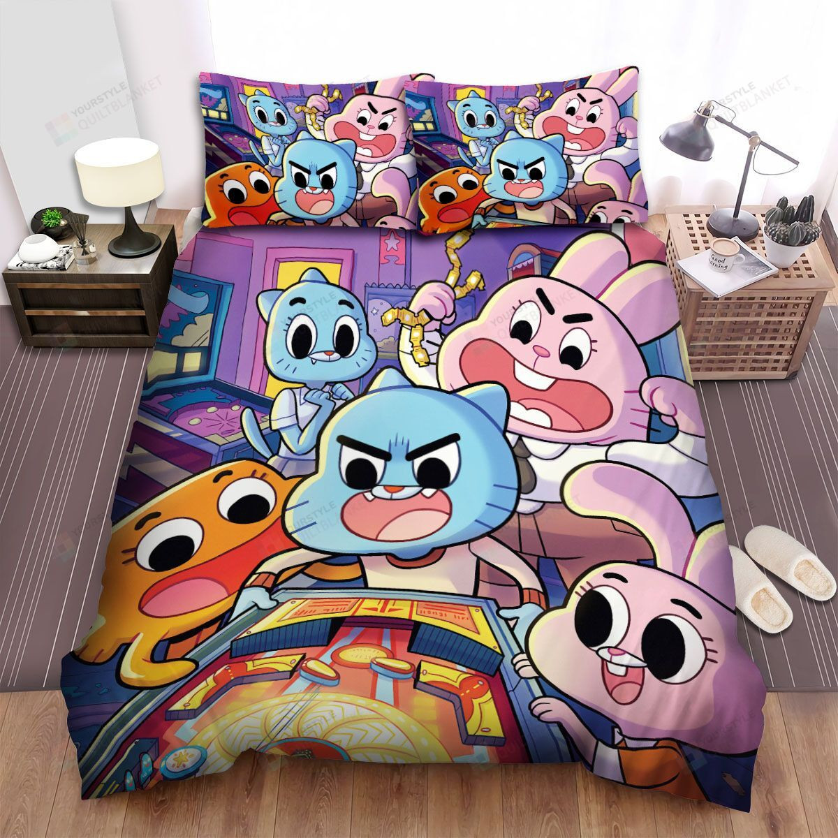 the amazing world of gumball playing pinball bed sheet spread duvet cover bedding sets 3223 doolv