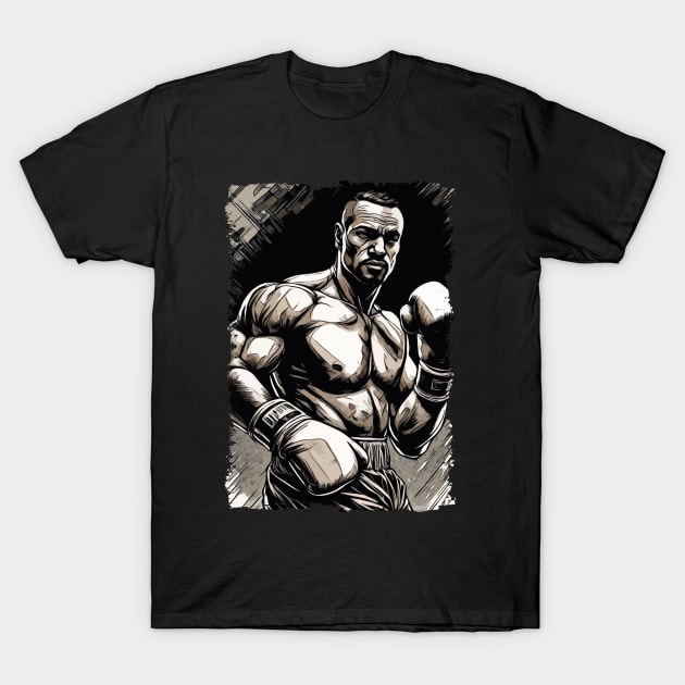 the boxer vintage style fighter martial arts portrait t shirt boxing t shirt 5097 sq3bu