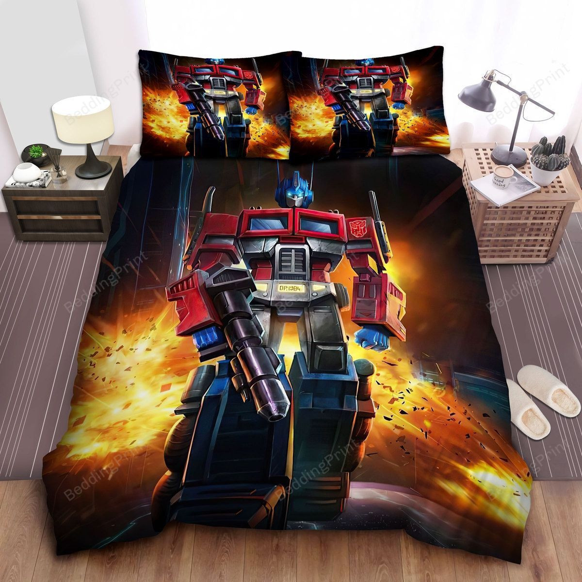 transformer optimus prime unflinching walk bed sheets duvet cover bedding sets 3469 qsgi5