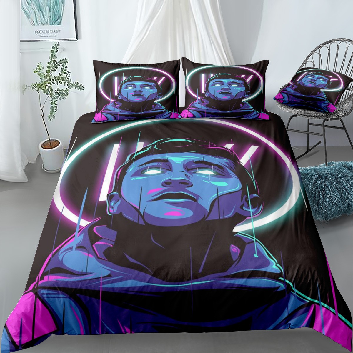 tyler joseph purple neon 4pcs bedding set print 3d crystal velvetjuicy couture bedding 9118 utk6j