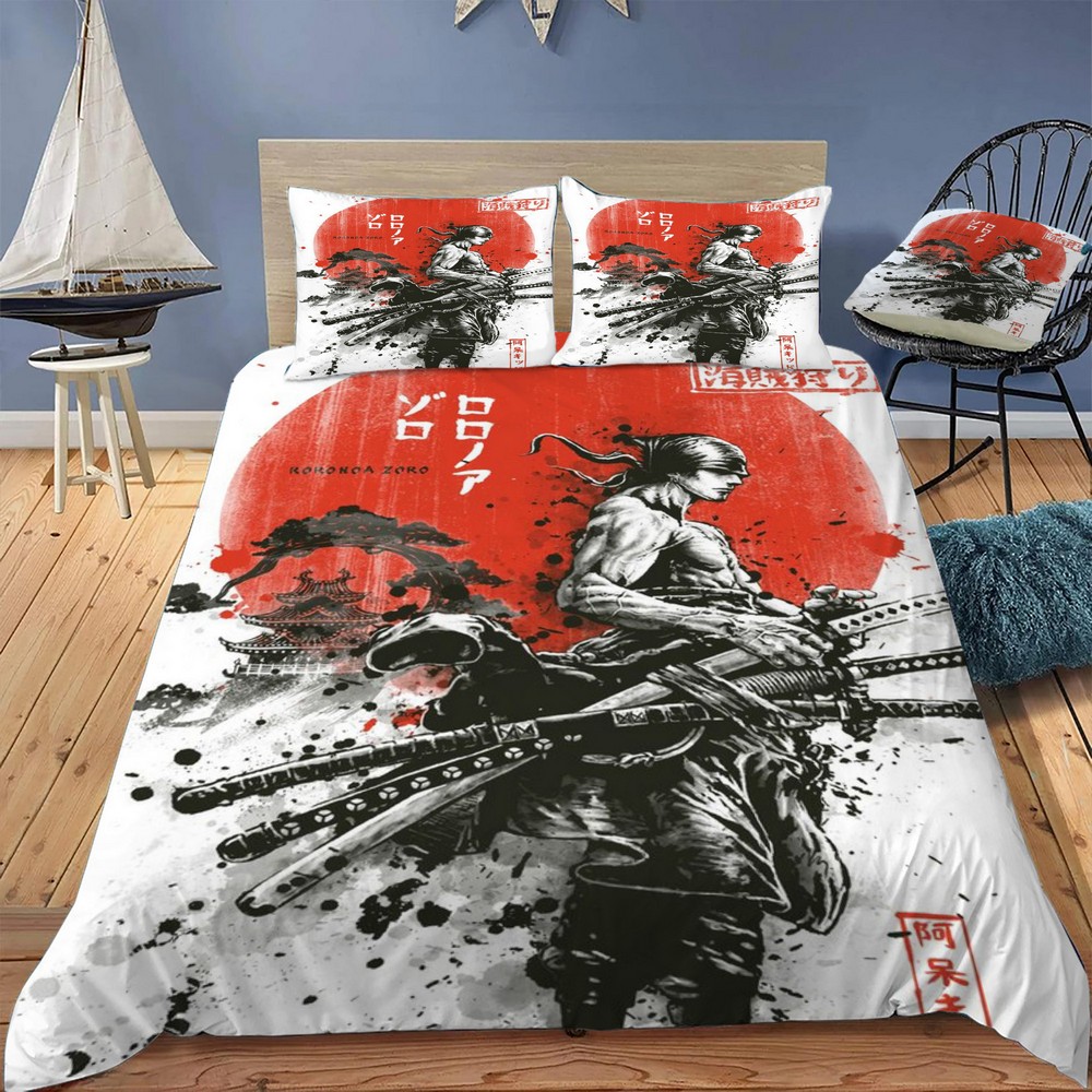 zoro samurai wano kuni arc 4pcs bedding set print 3d crystal velvetjuicy couture bedding 8530 uajk0